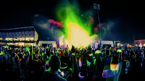 Paint Cannon Bursting Forth During a Live Event