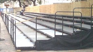 Image of Parade Risers Being Built with Custom Handrails