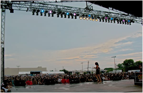 Image of bad weather from concert stage
